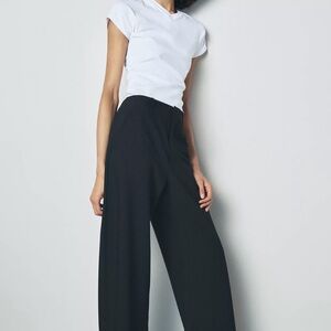 Zara Black Wide Leg Pants Flowing Elegant Design